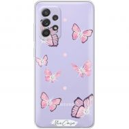 Чохол для Samsung Galaxy A52 Mixcase стрази рожеві метелики