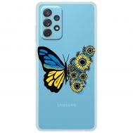 Чохол для Samsung Galaxy A32 (A325) MixCase патріотичні жовто-синій метелик
