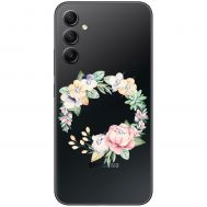 Чохол для Samsung Galaxy A54 (A546) Mixcase зі стразами вінок з квітами