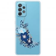 Чохол для Samsung Galaxy A72 MixCase стрази синя квітка