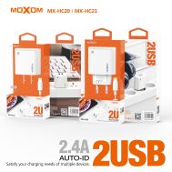 Зарядний пристрій Moxom MX-HC20 lightning 2USB/2.4A білий