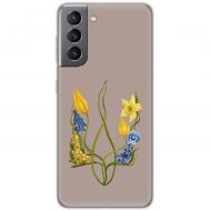 Чохол для Samsung Galaxy S21 FE (G990) MixCase патріотичні квіти у формі герба