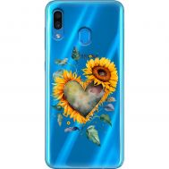 Чохол для Samsung Galaxy A20 / 30 MixCase осінь соняшник з серцем