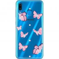 Чохол для Samsung Galaxy A20 / 30 MixCase стрази рожеві метелики