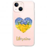 Чохол для iPhone 13 mini MixCase патріотичні серце з квітами