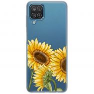 Чохол для Samsung Galaxy A12 / M12 Mixcase квіти три соняшники