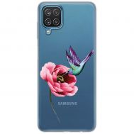 Чохол для Samsung Galaxy A12 / M12 Mixcase квіти колібрі в півоні