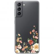 Чохол для Samsung Galaxy S21 FE (G990) Mixcase квіти квіточки
