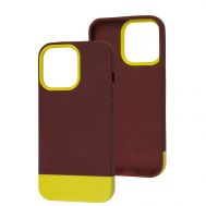 Чохол для iPhone 13 Pro Bichromatic brown burgundy / yellow