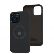 Чохол для iPhone 12 Pro Max Metal Camera MagSafe Silicone charcoal gray
