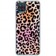Чохол для Samsung Galaxy A12 / M12 MixCase Леопард рожево-жовтогарячий