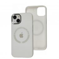Чохол для iPhone 13 Metal Camera MagSafe Silicone white