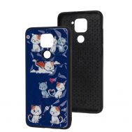 Чохол для Xiaomi Redmi Note 9 Wave Majesty kitty in love / midnight blue