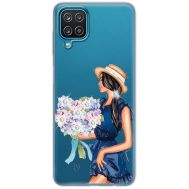 Чохол для Samsung Galaxy M53 (M536) Mixcase зі стразами дівчина з квітами в сукні