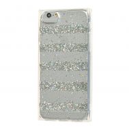 Чохол Shine Line для iPhone 6 смужки з блискітками сріблястий