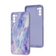 Чохол для Samsung Galaxy A03s (A037) Marble Clouds purple