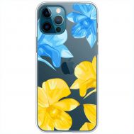 Чохол для iPhone 12 Pro Max MixCase патріотичні синьо-жовті квіти