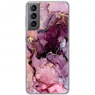Чохол для Samsung Galaxy S21 FE (G990) MixCase мармур рожевий