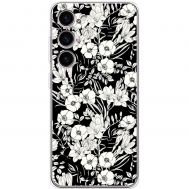 Чохол для Samsung Galaxy S23 (S911) MixCase квіти чорно-білі