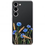 Чохол для Samsung Galaxy S23 (S911) Mixcase квіти волошки в пшениці