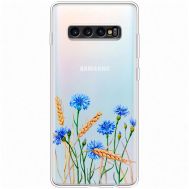 Чохол для Samsung Galaxy S10+ (G975) Mixcase квіти волошки в пшениці