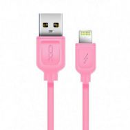 Кабель USB XO NB36 Lightning 2.1A 1m рожевий