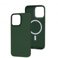 Чохол для iPhone 12 Pro Max Carbon MagSafe green