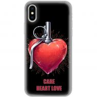 Чехол для iPhone X / Xs Mixcase для закоханих care heart love