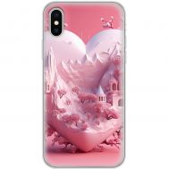 Чехол для iPhone X / Xs Mixcase для закоханих pink heart