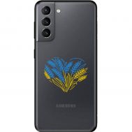 Чохол для Samsung Galaxy S21 (G991) MixCase патріотичні синьо-жовта пшениця