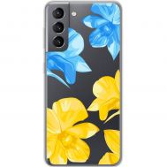 Чохол для Samsung Galaxy S21 (G991) MixCase патріотичні синьо-жовті квіти