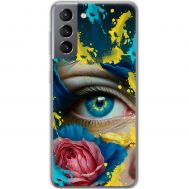 Чохол для Samsung Galaxy S21 (G991) MixCase патріотичні Синє жіноче око