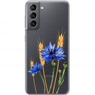 Чохол для Samsung Galaxy S21 (G991) Mixcase квіти волошки в колосках
