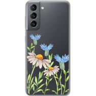 Чохол для Samsung Galaxy S21 (G991) Mixcase квіти волошки та ромашки