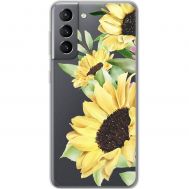 Чохол для Samsung Galaxy S21 (G991) Mixcase квіти великі соняшники
