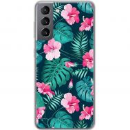 Чохол для Samsung Galaxy S21 (G991) MixCase квіти тропічні