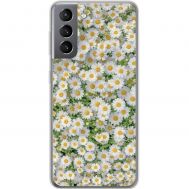 Чохол для Samsung Galaxy S21 (G991) MixCase квіти ромашки фарбами