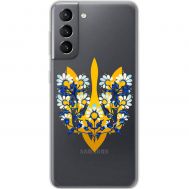 Чохол для Samsung Galaxy S21 (G991) MixCase патріотичні тризуб в квітах
