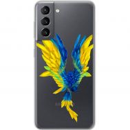 Чохол для Samsung Galaxy S21 (G991) MixCase патріотичні жовто-синій птах