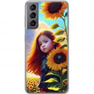 Чохол для Samsung Galaxy S21 (G991) MixCase патріотичні дівчинка в соняшниках