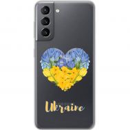 Чохол для Samsung Galaxy S21 (G991) MixCase патріотичні серце з квітами