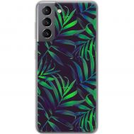 Чохол для Samsung Galaxy S21 (G991) MixCase квіти тропічні листочки