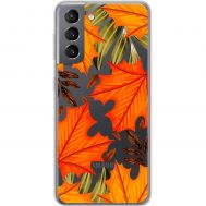 Чохол для Samsung Galaxy S21 (G991) MixCase осінь жовто-червоне листя клену