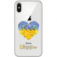Чохол для iPhone Xs Max MixCase патріотичні серце з квітами