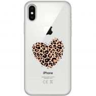 Чохол для iPhone X / Xs MixCase Леопард серце
