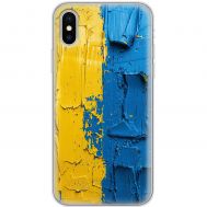 Чохол для iPhone X / Xs MixCase патріотичні жовто-блакитна фарба