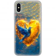 Чохол для iPhone X / Xs MixCase патріотичні серце та голуб