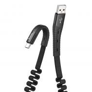 Кабель USB Hoco U78 Cotton Treasure Elastic Type-C 3A 1.2m чорний