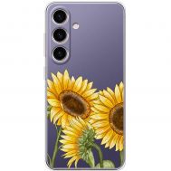Чохол для Samsung Galaxy S24 Mixcase квіти три соняшники