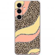Чохол для Samsung Galaxy S24 MixCase Леопард жовто-рожевий